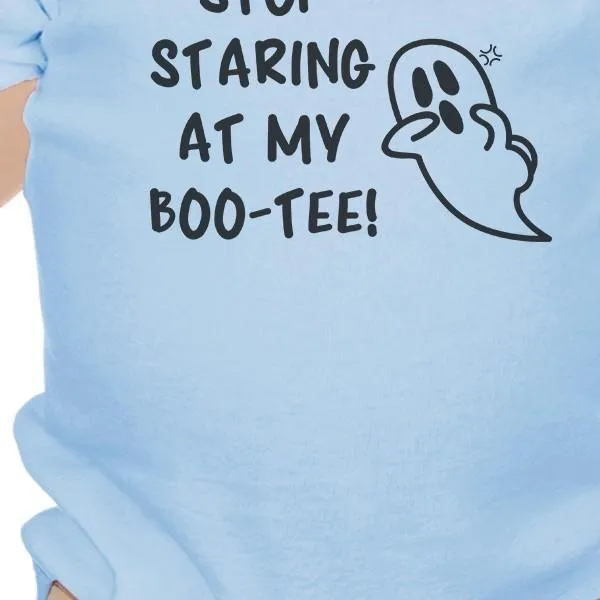 Stop Staring At My Boo-Tee Ghost Baby Sky Blue Bodysuit