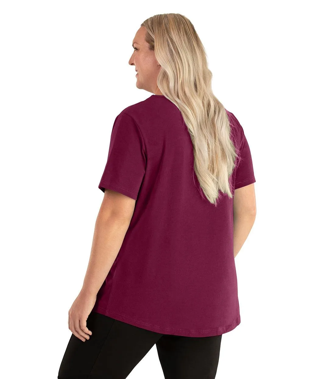 Stretch Naturals Lite Short Sleeve Scoop Neck Top Classic Colors