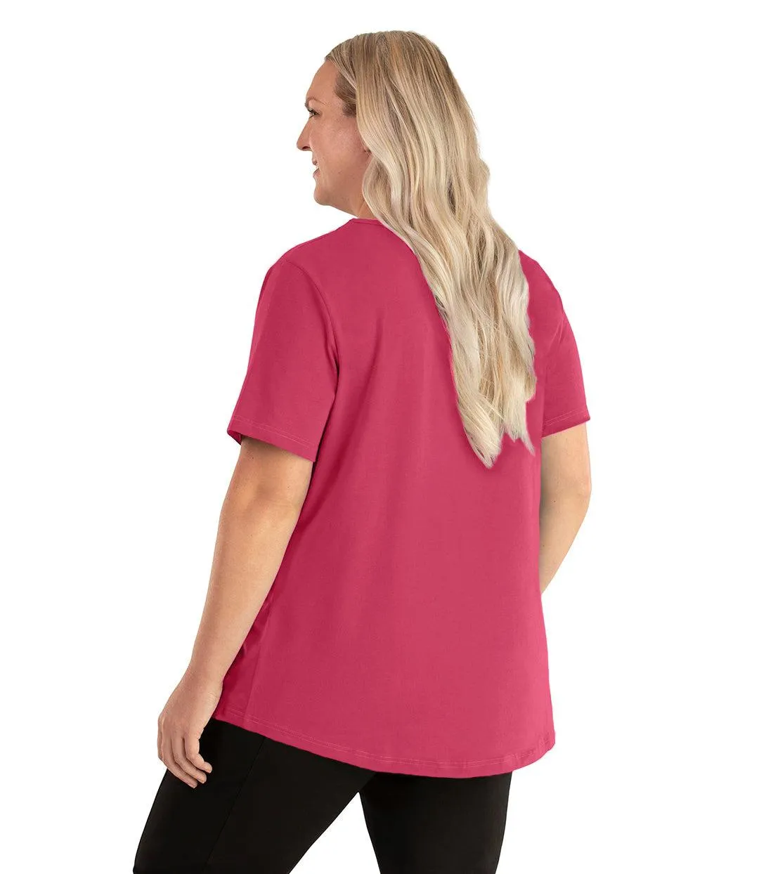 Stretch Naturals Lite Short Sleeve Scoop Neck Top Classic Colors