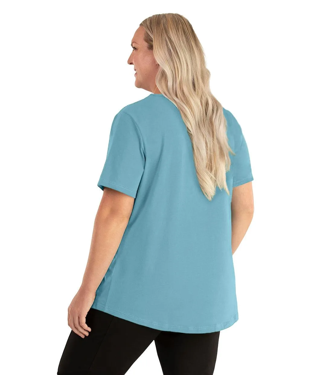 Stretch Naturals Lite Short Sleeve Scoop Neck Top Classic Colors