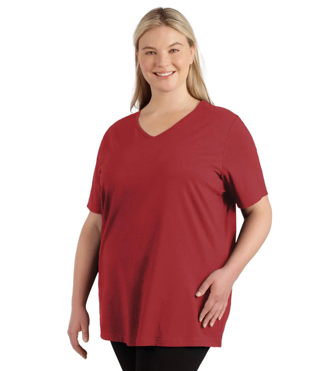 Stretch Naturals Lite Short Sleeve V-Neck Top Classic Colors