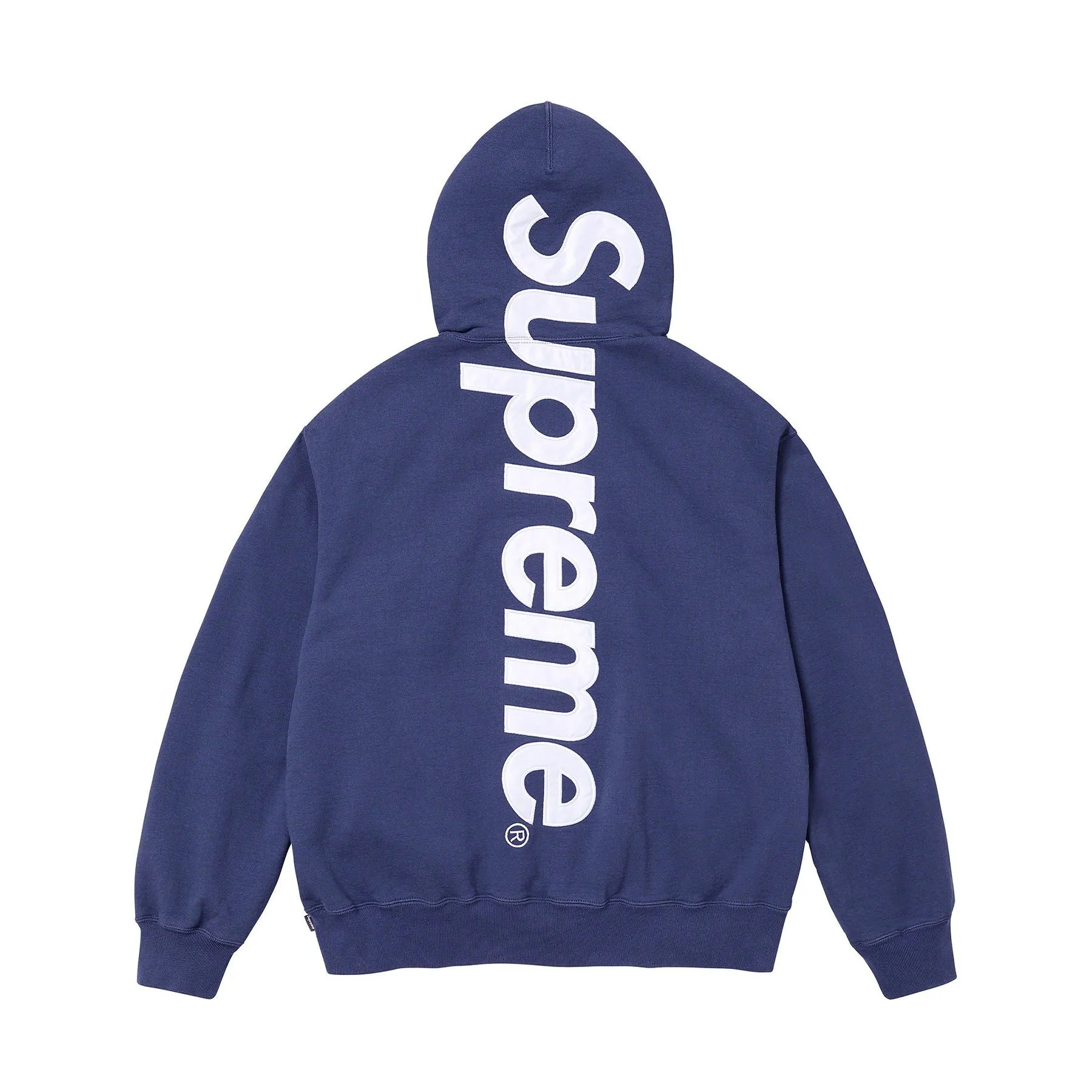 Supreme Satin Appliqué Hoodie 'Washed Navy'