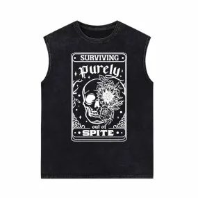 Survival Purely Out Of Spite Skull Tarot Vest Top