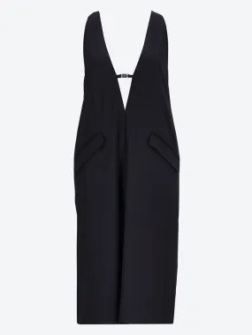 Tailored wool v-neck dress