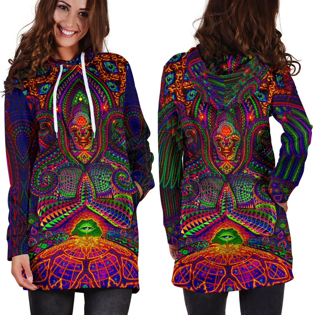 THE GOD SOURCE WOMENS HOODIE DRESS | SALVIA DROID