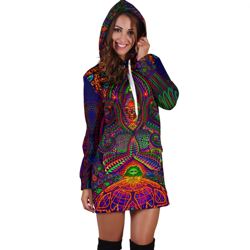 THE GOD SOURCE WOMENS HOODIE DRESS | SALVIA DROID