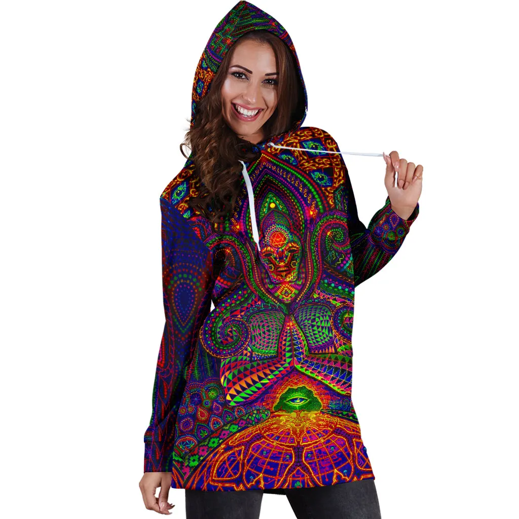 THE GOD SOURCE WOMENS HOODIE DRESS | SALVIA DROID