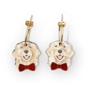 The Golden Retriever - Acrylic Art Dog Earrings