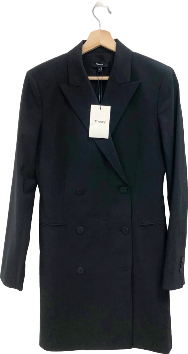 Theory Black Double-Breasted Blazer Dress UK 8