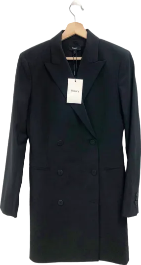 Theory Black Double-Breasted Blazer Dress UK 8