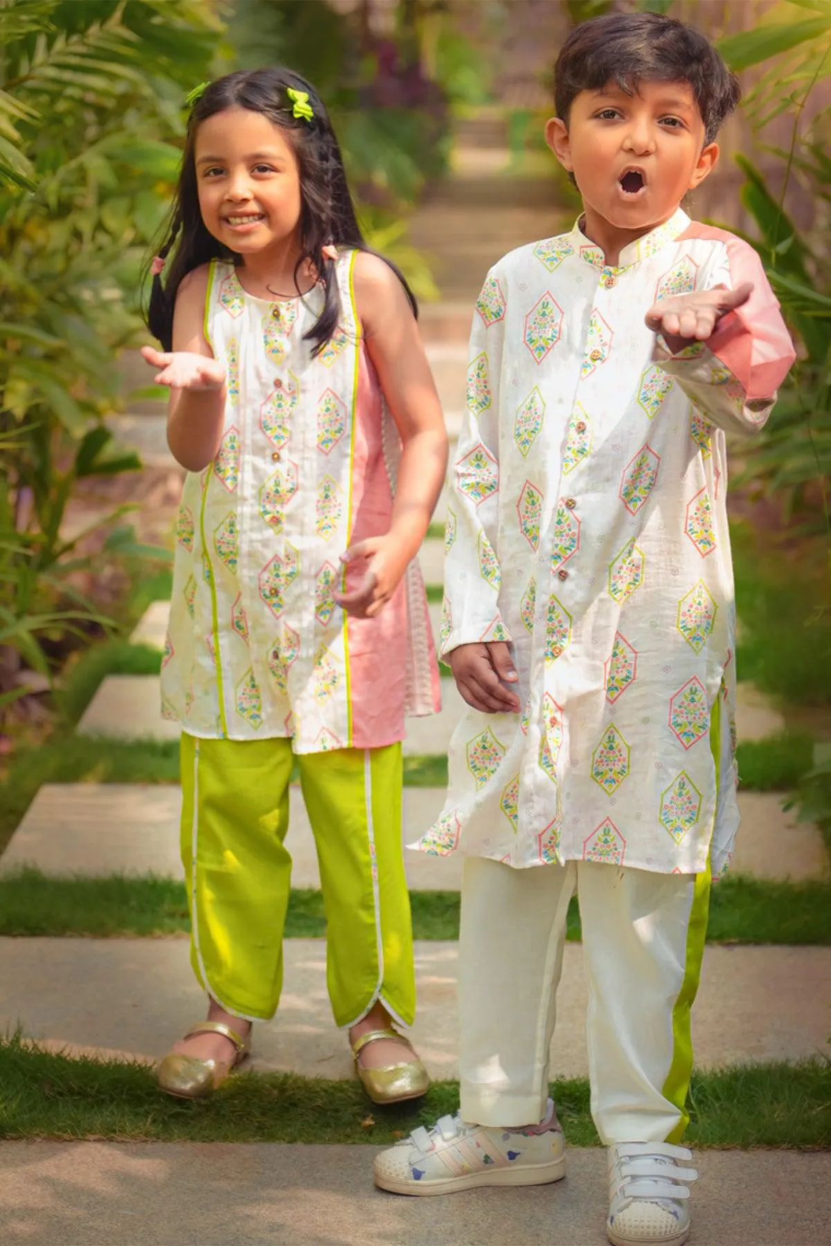 Tiranga Kurta and Dhoti Pants Set