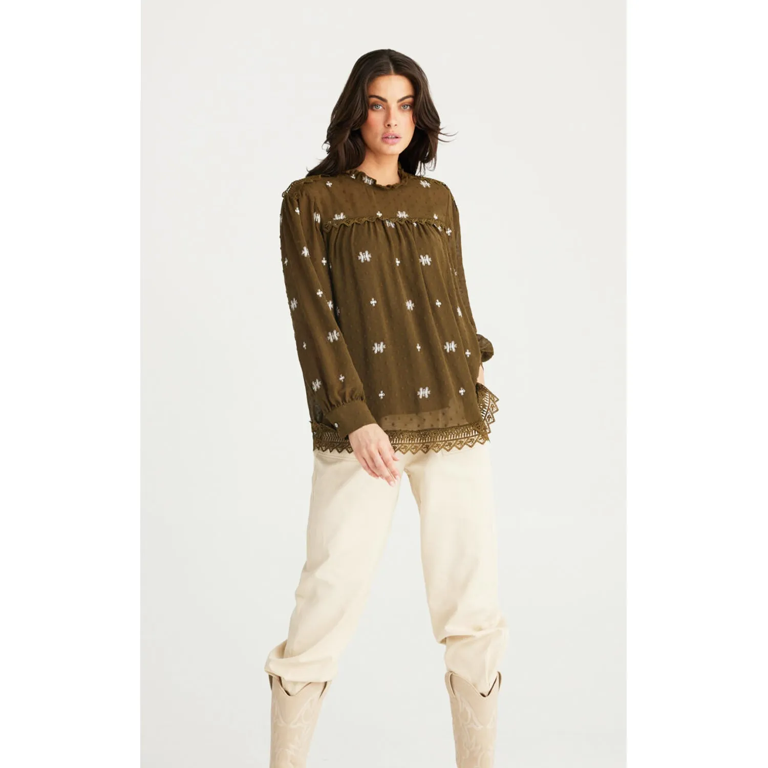 Top Ellidy Blouse - Olive