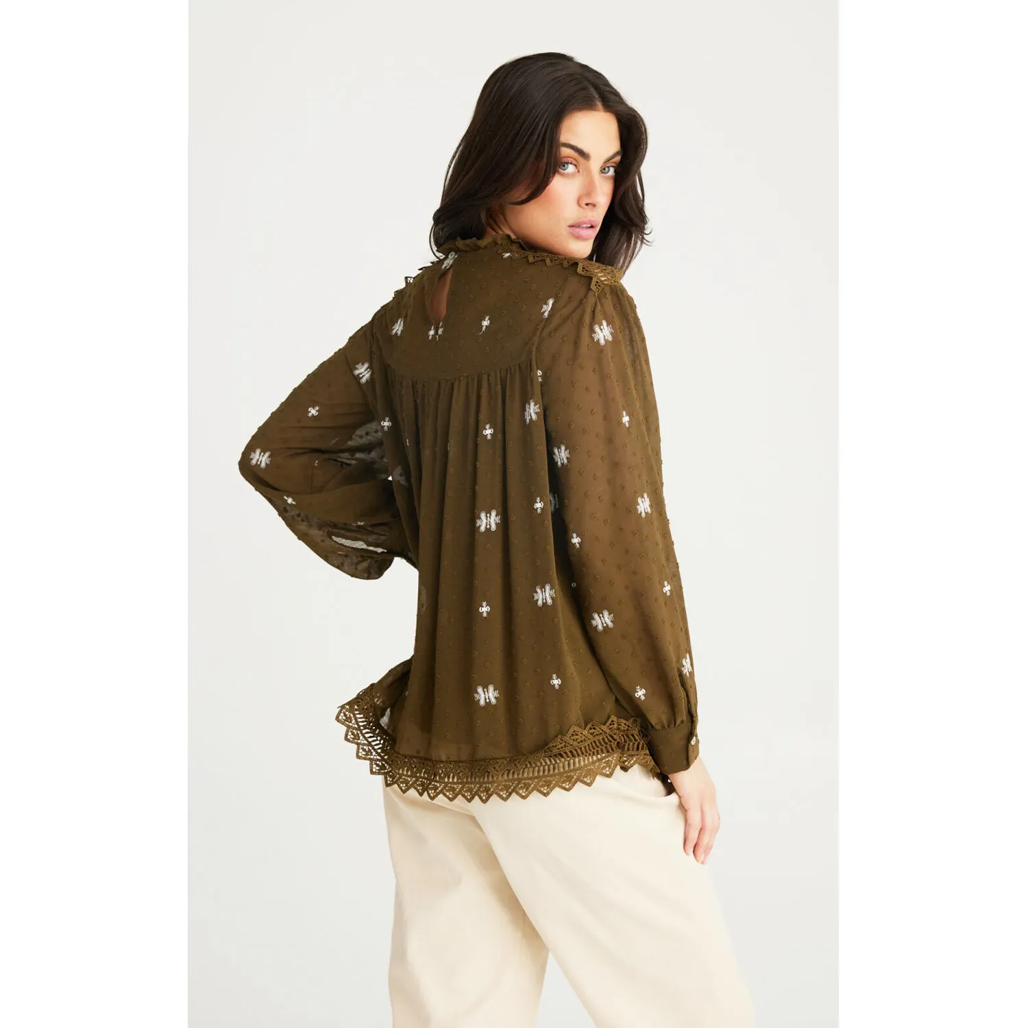 Top Ellidy Blouse - Olive