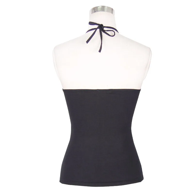 TT020 everyday summer sexy women V-neck Bat wings black cotton vests