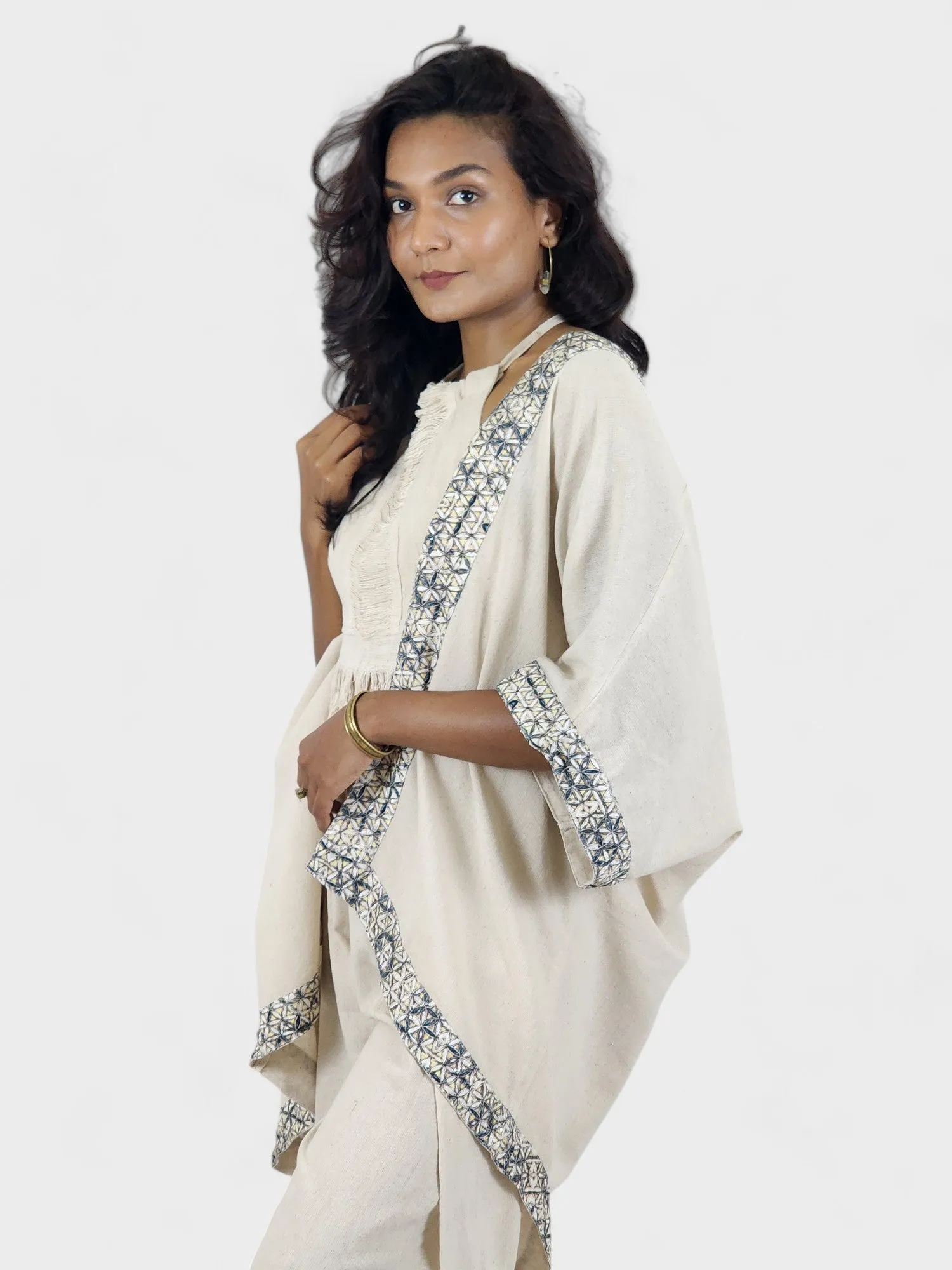 Unisex Flower of Life Organic Cotton Shrug (Cream)