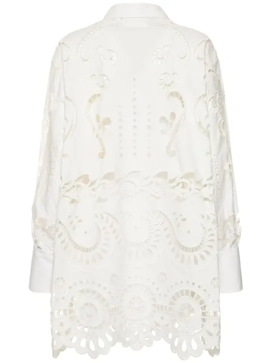 Valentino   Broderie cotton lace oversize shirt 