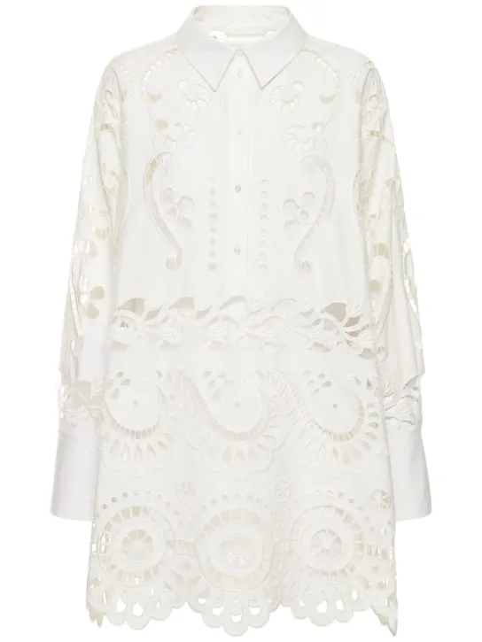 Valentino   Broderie cotton lace oversize shirt 