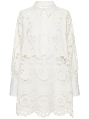 Valentino   Broderie cotton lace oversize shirt 