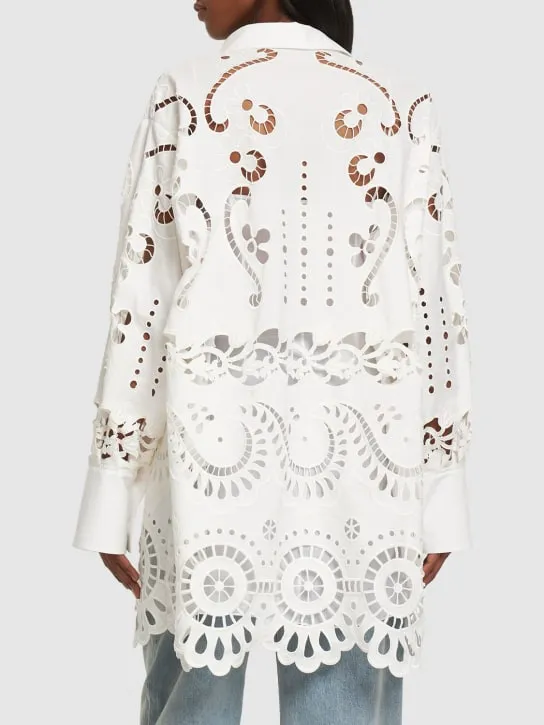 Valentino   Broderie cotton lace oversize shirt 