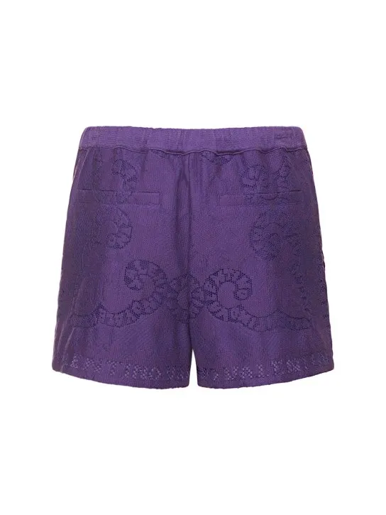 Valentino   Cotton guipure lace mini shorts 