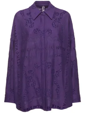 Valentino   Cotton guipure lace oversize shirt 