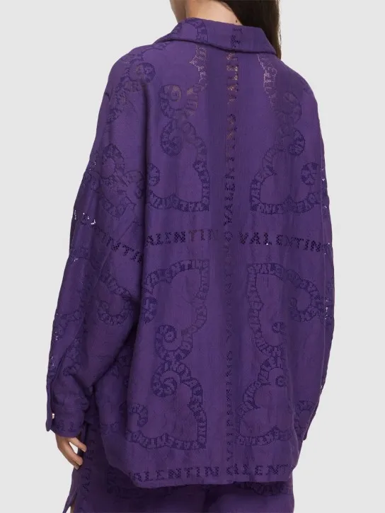 Valentino   Cotton guipure lace oversize shirt 