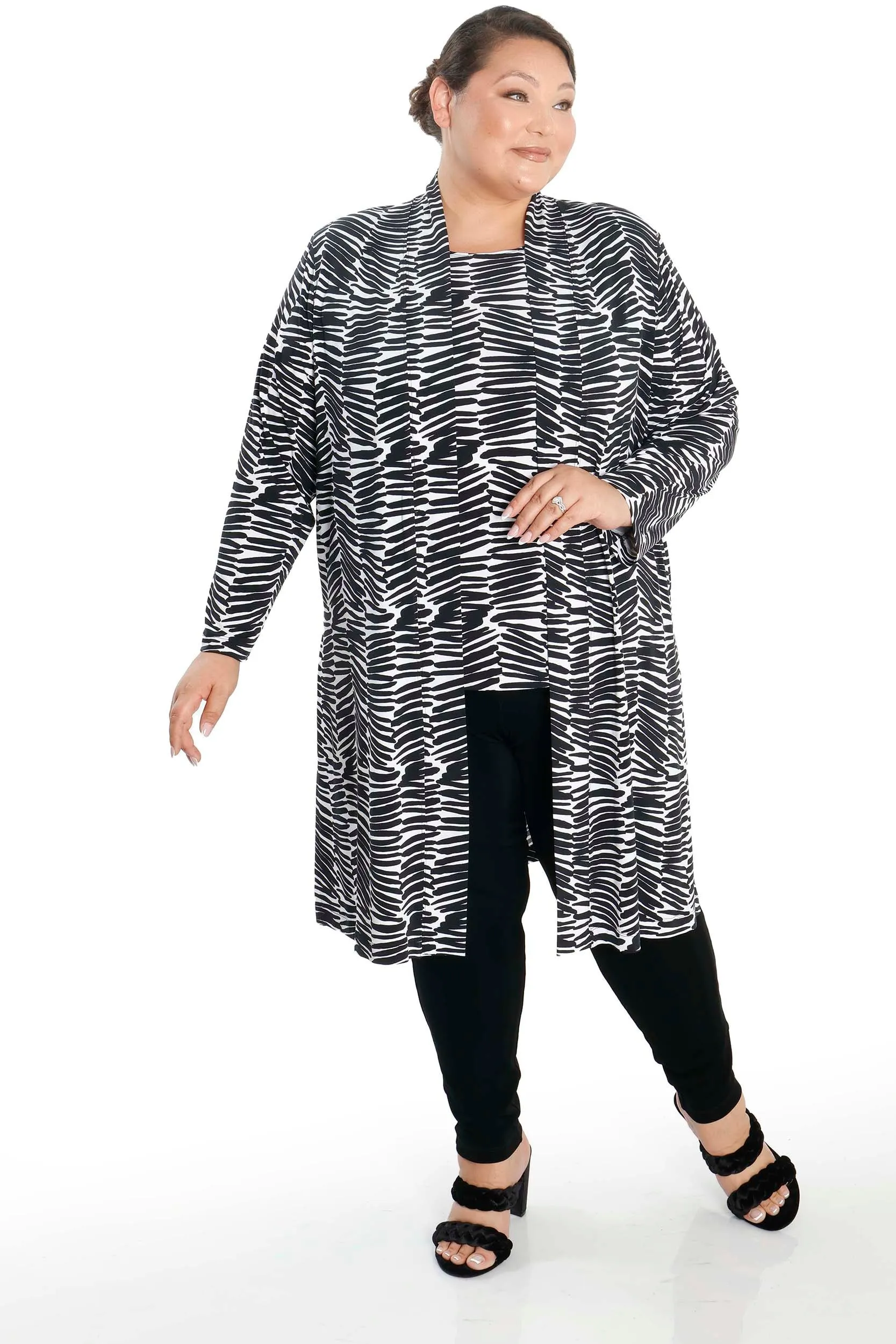 Vikki Vi Jersey Styx Long Sleeve Kimono Duster