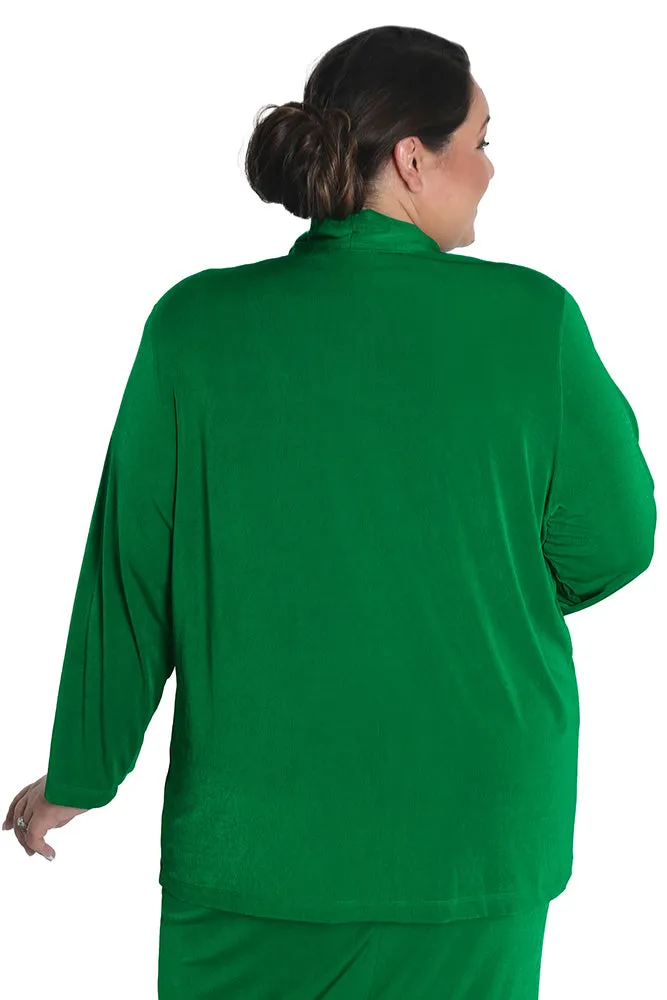 Vikki Vi Silky Classic Emerald Kimono Jacket