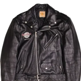 VINTAGE HARD ROCK CAFE NEW YORK LEATHER JACKET 1990S SIZE MEDIUM