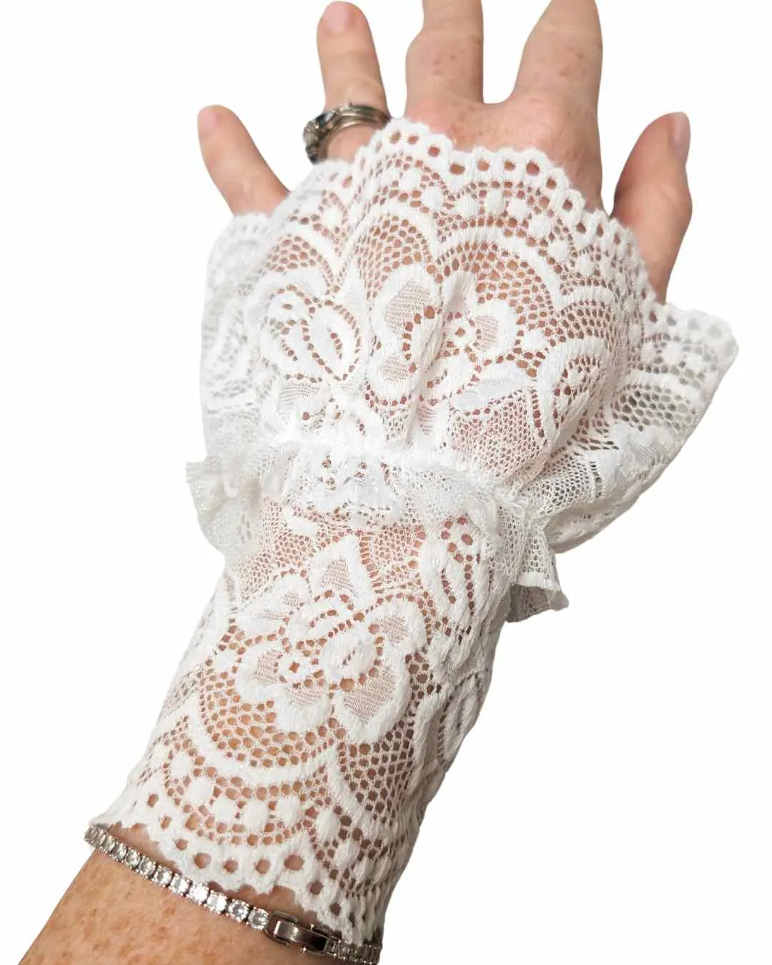 White Lace Shirt Cuffs