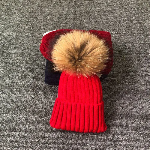 Women's Faux Winter Beanie with Detachable Pom Pom