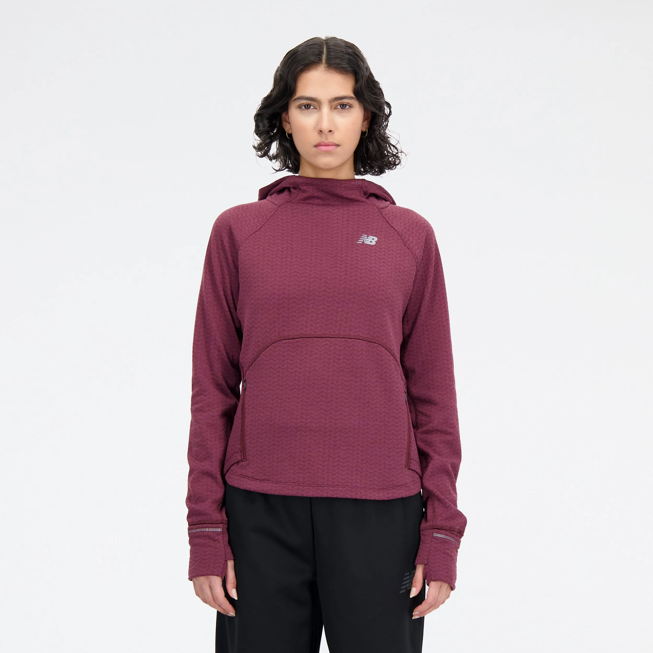 Women's Heat Grid Hoodie Pullover (NBH - NB Burgundy Heather)