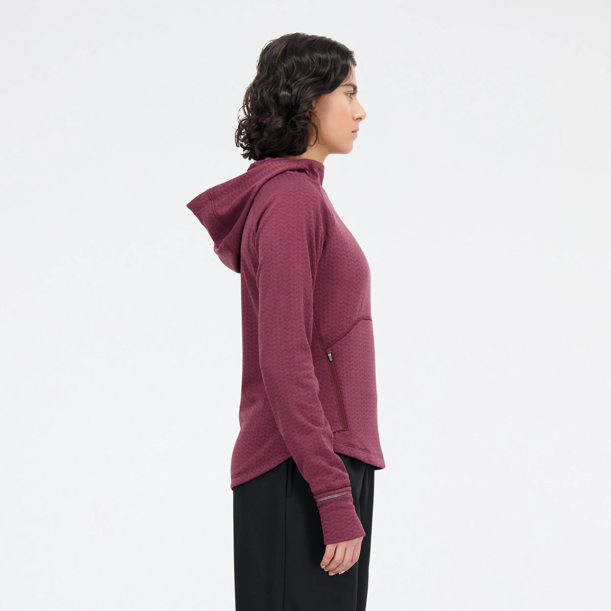 Women's Heat Grid Hoodie Pullover (NBH - NB Burgundy Heather)