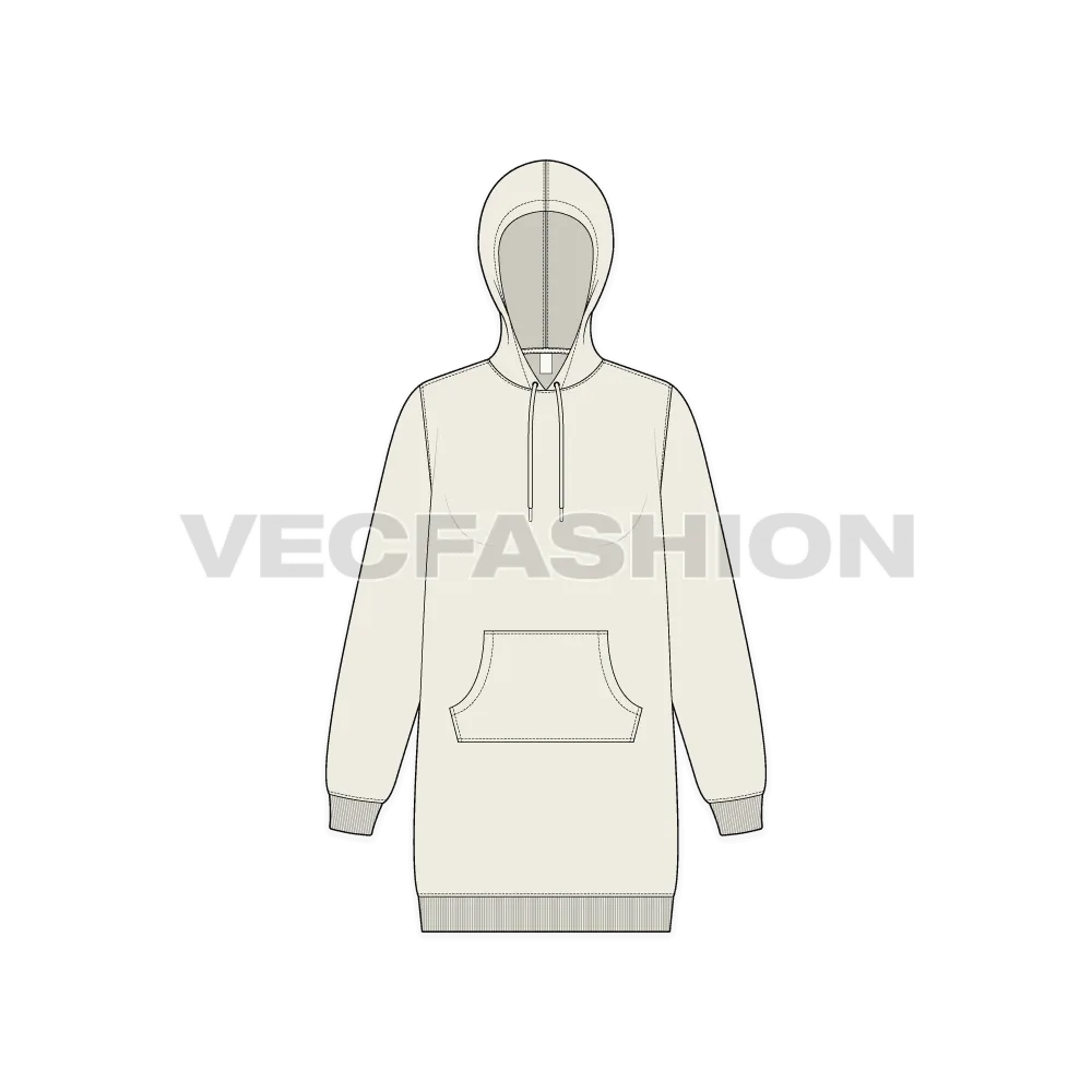 Women's Long Length Pullover Hoodie