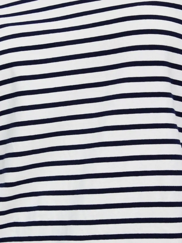 Women's Navy Blue Striped Long Sleeve by Kaja Clothing - Vance Top