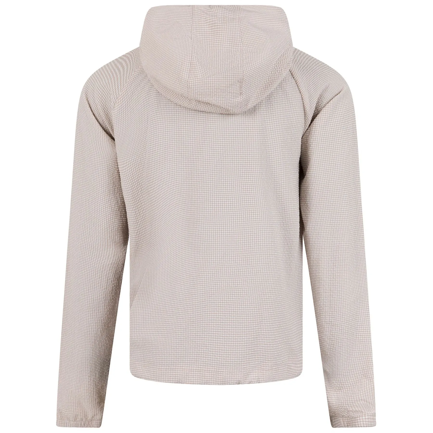 Womens Searsucker Quarter Zip Hoodie Wonder Taupe - SS23