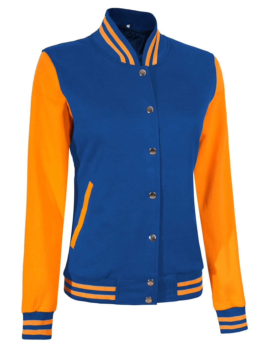 Womens Yellow and Royal Blue Letterman Jacket