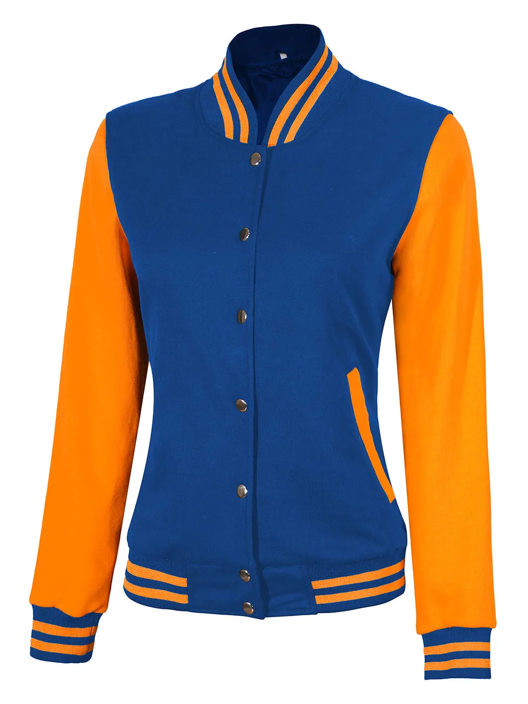 Womens Yellow and Royal Blue Letterman Jacket