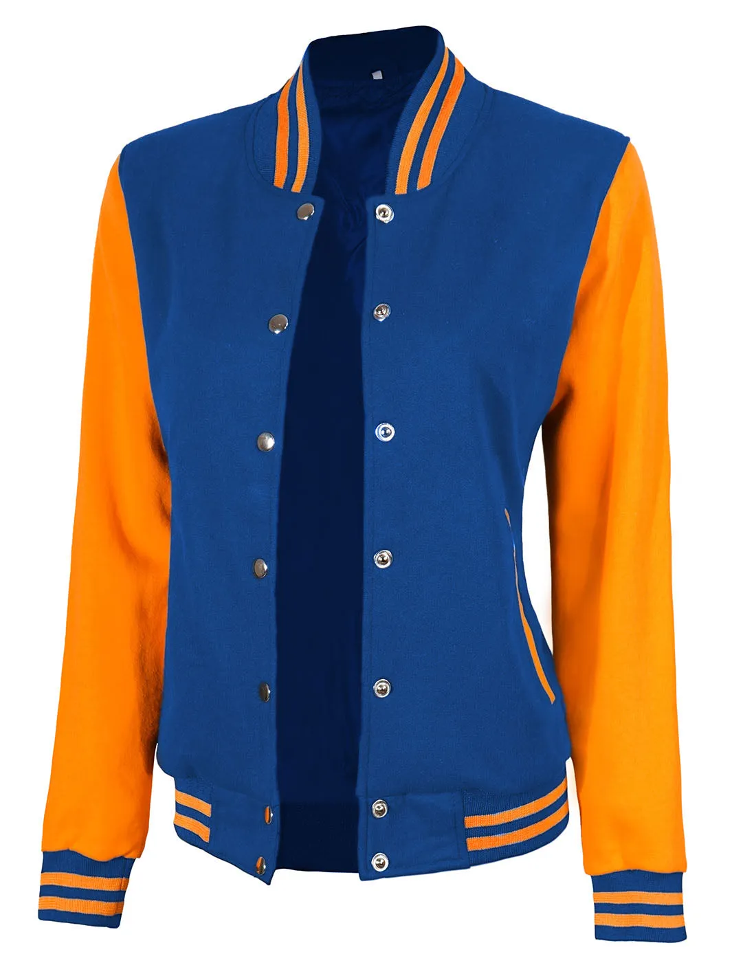 Womens Yellow and Royal Blue Letterman Jacket