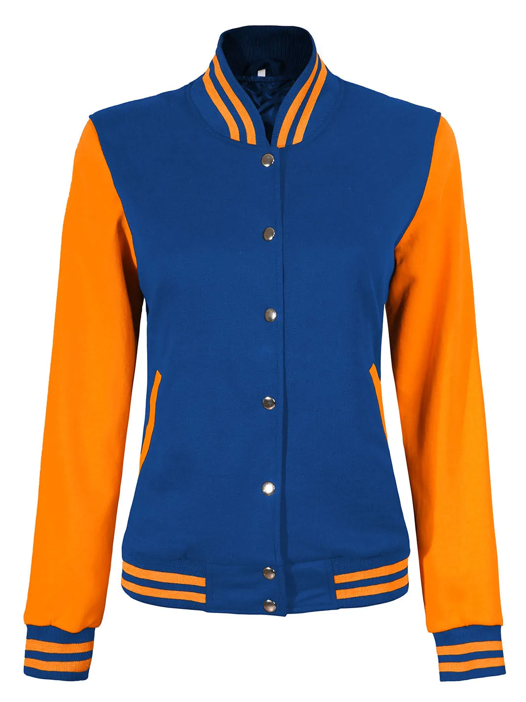 Womens Yellow and Royal Blue Letterman Jacket