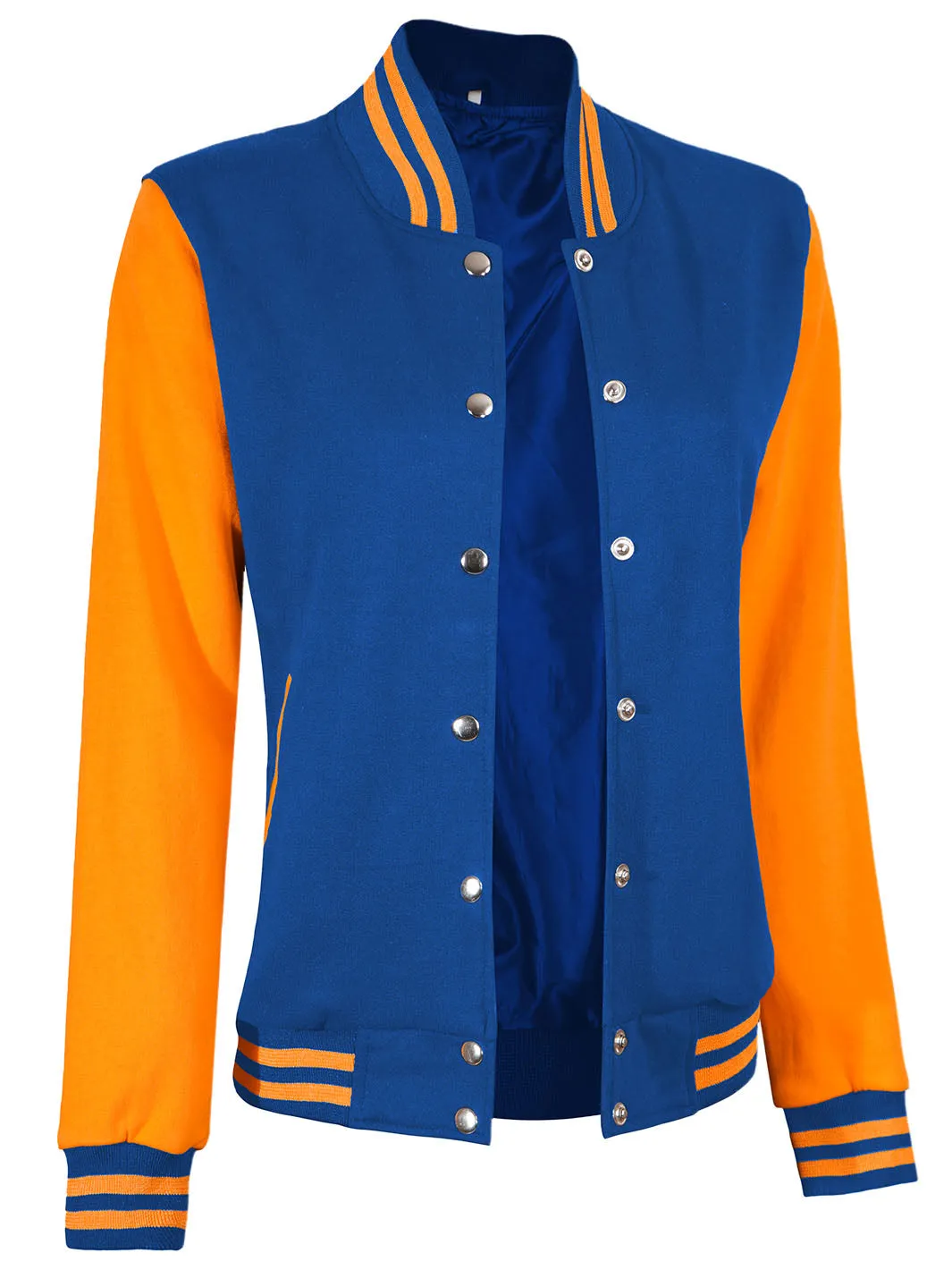 Womens Yellow and Royal Blue Letterman Jacket